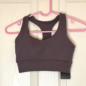 SOCIAL Racerback Sports Bra Brown Purple Activewear Top XS NWT